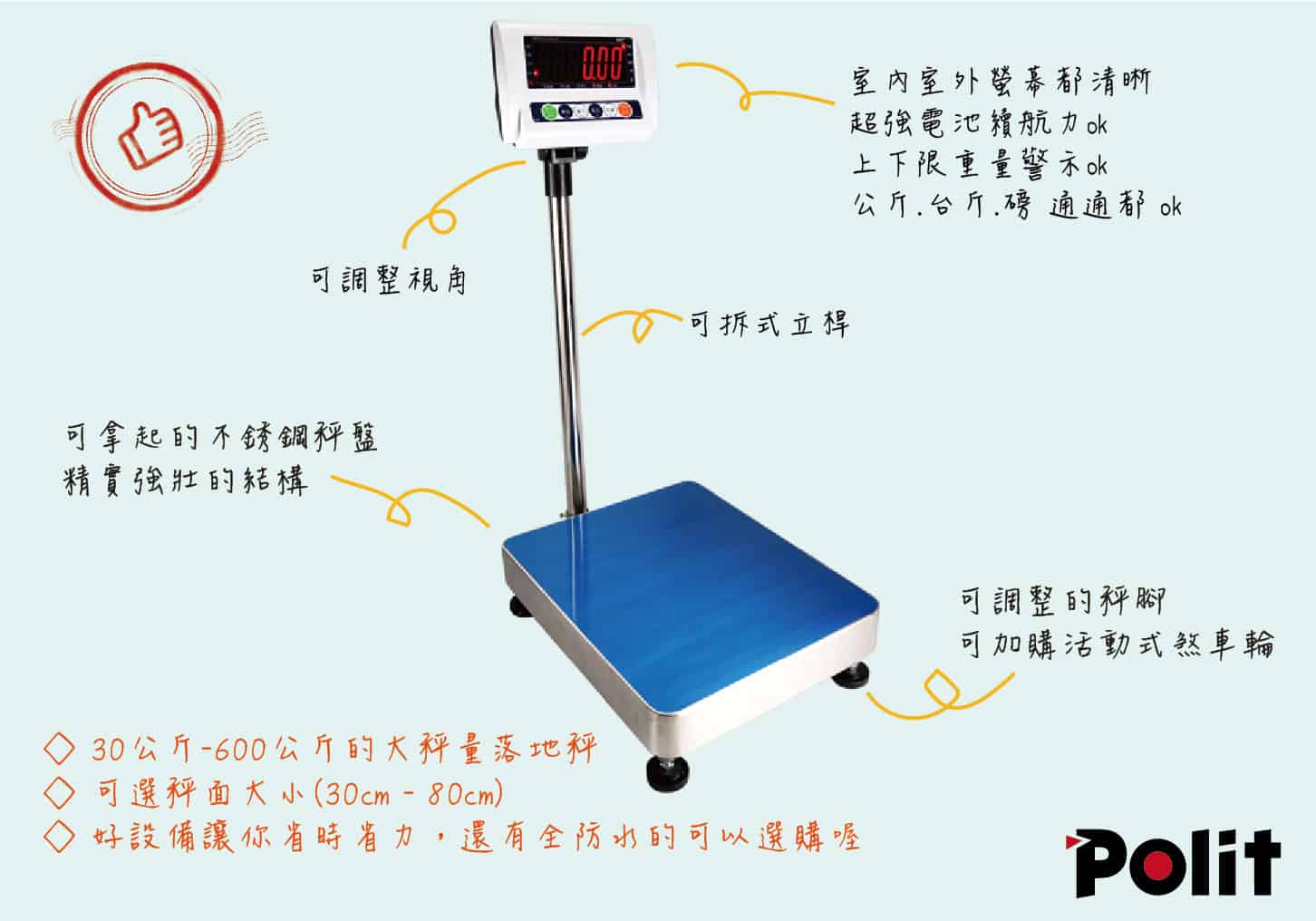台秤介紹圖 | 沛禮國際 Polit 電子秤專賣