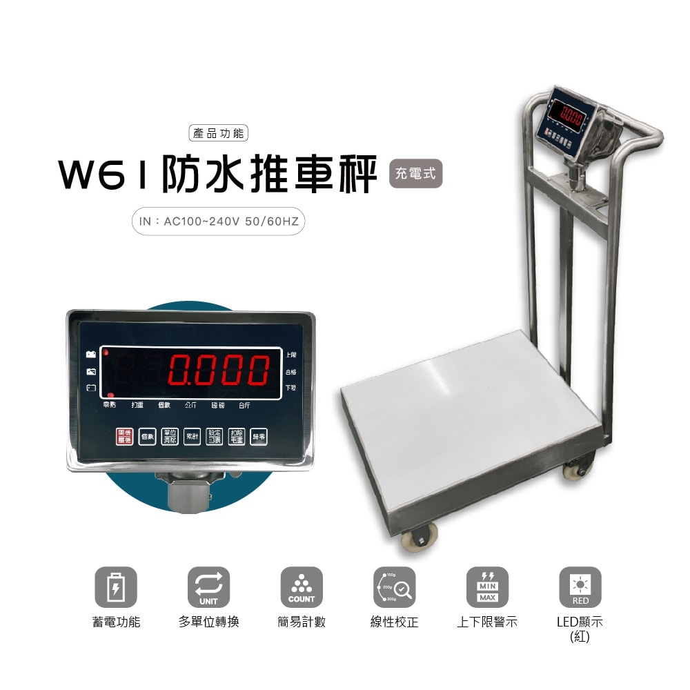 W61防水推車秤 | 沛禮國際Polit